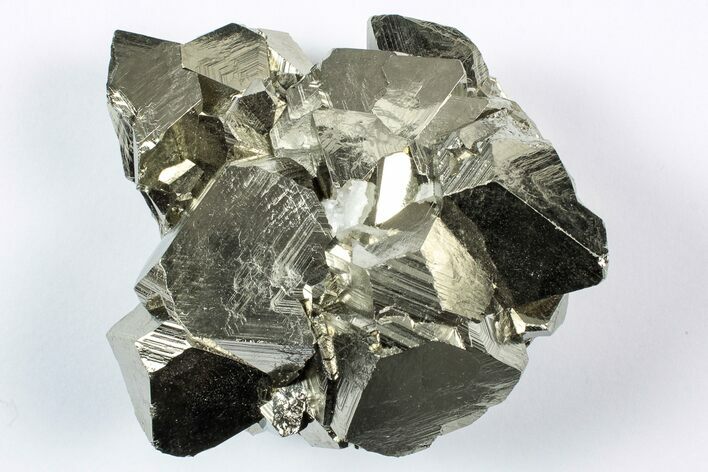 Gleaming Octahedral Pyrite Crystal Cluster - Peru #352342
